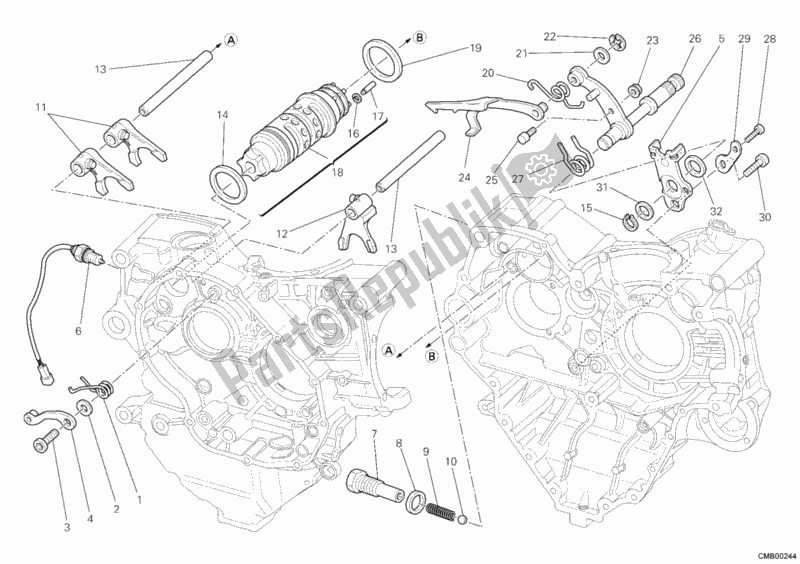 Alle onderdelen voor de Schakelmechanisme van de Ducati Diavel Carbon 1200 2011